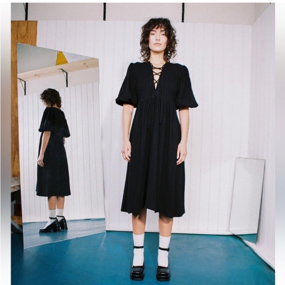 Fashion Brand Company Black Wench Linen Dress